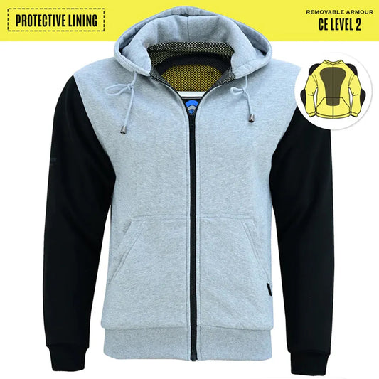 Breathable Mesh Biker Hoodie Kevlar with Removable CE Level 2 Armors