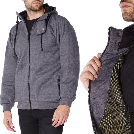 Protective Lining Kevlar Bike Hoodie CE Level 2 Protection Zip Up Hoodies