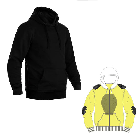 Kevlar Hoodie Fully Lined Protective Biker Pullover Hoodie