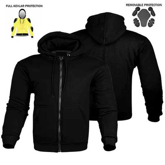 Removable Armored Hoodie Motorcycle Full Body Dupont™ Kevlar Lining Hoodies