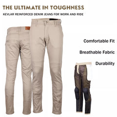 Men’s Aramid Motorcycle Pants Aramid Reinforced Riding Jeans