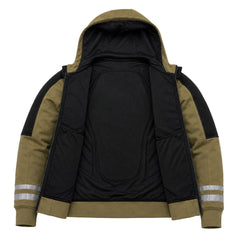 Kevlarix aramid lined motorcycle hoodie showing the protective inner lining