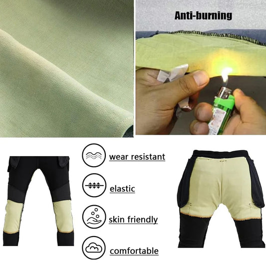 Men's Motorcycle Aramid Pants with CE Armor Aramid Lined Protective Riding Jeans