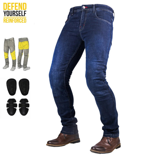 Aramid Motorcycle Riding Pants  Armored Aramid Jeans for Men with Hip & Knee Protection
