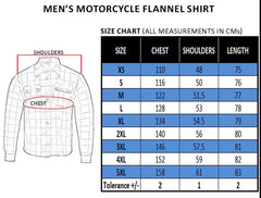 CE Certified Armored Flannel Motorcycle Shirt Kevlar Lined Riding Protection