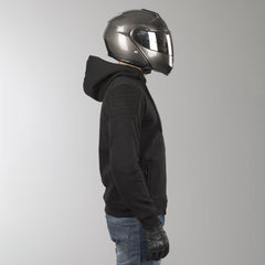 Armoured motorbike hoodie with elbow and shoulder protection