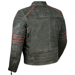 Classic Vintage Distressed Biker Leather Jacket CE Armor Protection Removable Liner