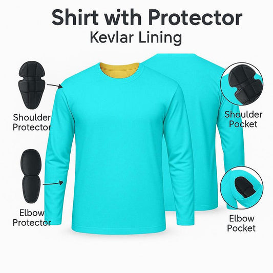 Motorcycle riding shirt with CE armor and full Kevlar lining for bikers