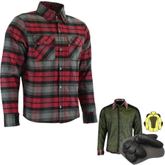 Men’s Kevlar Lined Flannel Shirt With CE armor And Protective Inner Lining