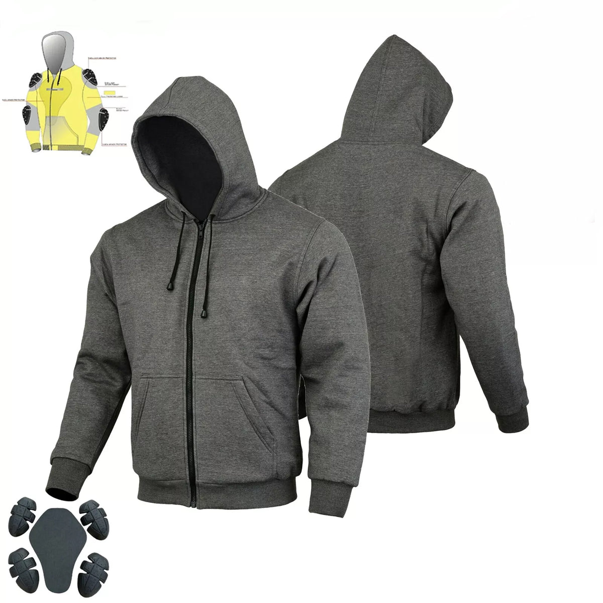 Men Motorcycle Outerwear Hoodies CE protection With Kevlar Lining