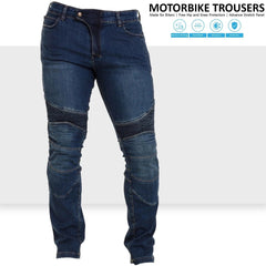 Motorbike Jeans for Men  Protective Kevlar Lined Riding Pants with Knee & Hip Armor