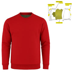 Red motorcycle armored sweatshirt with aramid lining and CE armor protection