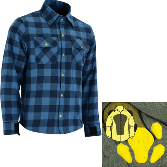 Flannel Shirt Motorcycle Protective & Stylish Riding Gear with Kevlar Armor