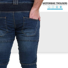 Motorbike Jeans for Men  Protective Kevlar Lined Riding Pants with Knee & Hip Armor