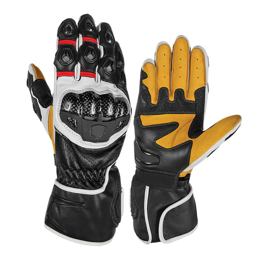 Motorcycle Riding Gloves - Heavy Duty Leather Protective Adventure Gear for Bikers