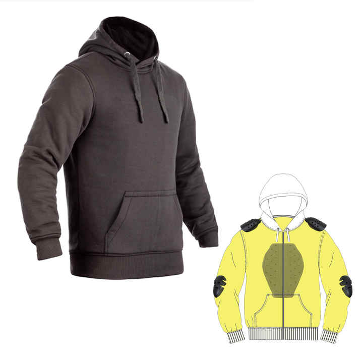 Motorcycle Full Protective Fleece Lined Kevlar Hoodies With Protection