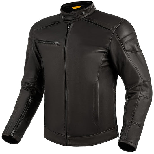 Motorbike Leather Jacket CE Certified Protectors Elbow Shoulder & Back Biker Jackets