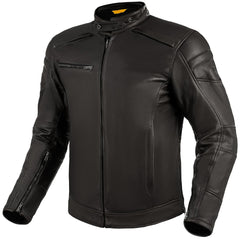 Motorbike Leather Jacket CE Certified Protectors Elbow Shoulder & Back Biker Jackets