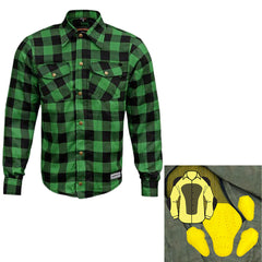 Motorcycle DuPont® Kevlar Flannel Shirt With CE Protectors Flannel Shirts