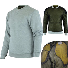 Men's Protective Fleece Crew Neck Kevlar Sweatshirt With Removable Armoured