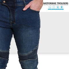 Motorbike Jeans for Men  Protective Kevlar Lined Riding Pants with Knee & Hip Armor