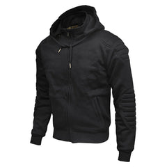 Motorcycle Hoodie Black Reinforced with Aramid Fiber Protectors Hoodies