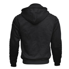 Motorcycle Hoodie Black Reinforced with Aramid Fiber Protectors Hoodies