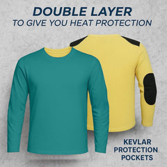 Back view of Kevlar motorcycle riding shirt with abrasion-resistant protection