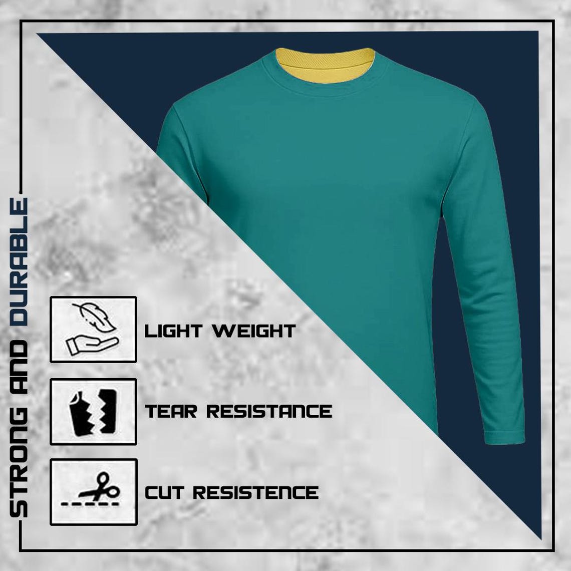 Soft cotton jersey fabric used in Kevlar motorcycle shirt for comfort and breathability