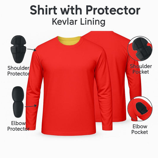 Best Kevlar motorcycle shirt with cotton jersey outer layer and CE Level 2 armor protection