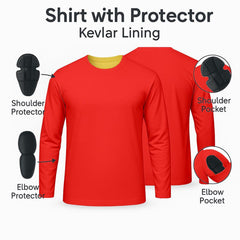 Best Kevlar motorcycle shirt with cotton jersey outer layer and CE Level 2 armor protection