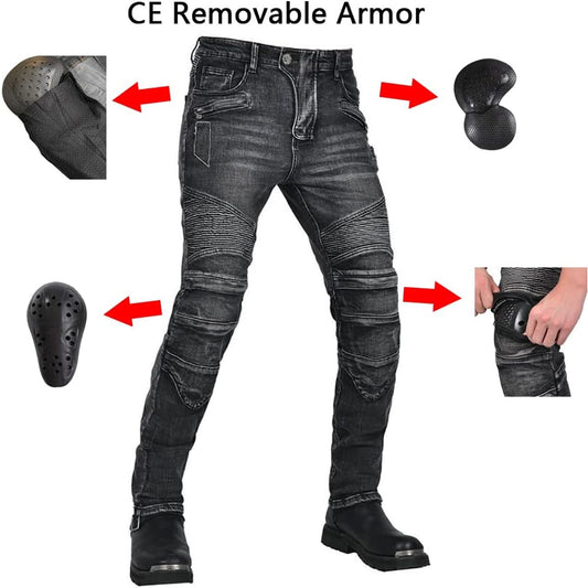 Motorcycle riding pants with mesh lining and Kevlar protection