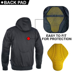 CE Certified Protectors Hoodies Motorcycle Riding Aramid Lined Hoodie
