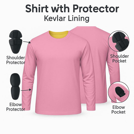 Motorcycle shirt with armor and Kevlar lining for men riders
