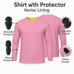 Motorcycle shirt with armor and Kevlar lining for men riders