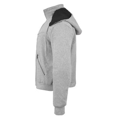 Men's CE Armored Grey Hoodie with Kevlar Protection