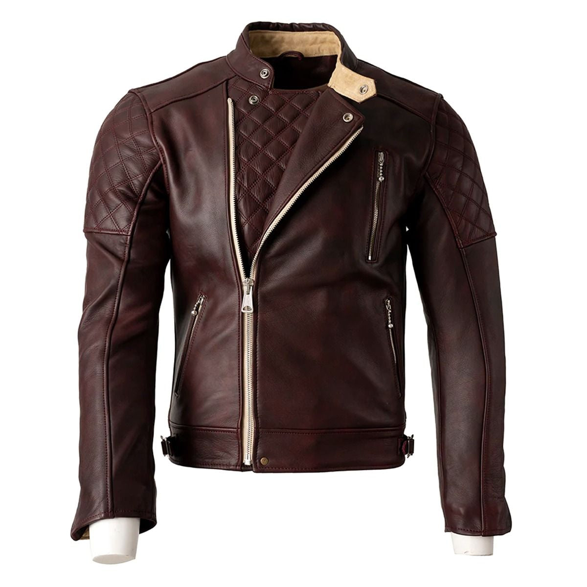 Men’s Motorcycle Armored Leather Jacket with CE Level 2 protection