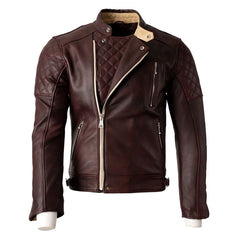 Men’s Motorcycle Armored Leather Jacket with CE Level 2 protection