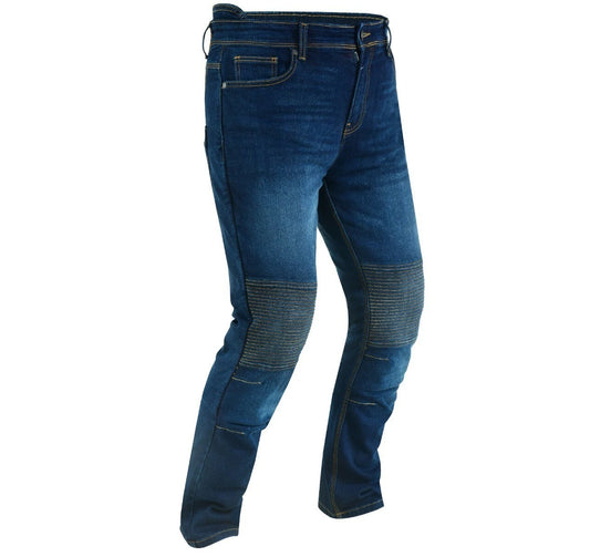 Aramid lined motorbike jeans for men with stretch panels