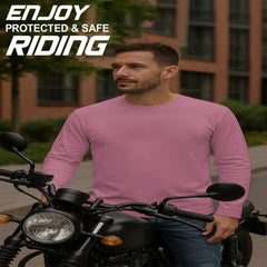 riding shirt motorcycle with protective armor on road