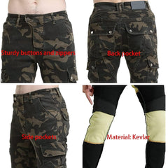 Men’s armored motorcycle pants with hip and knee protection