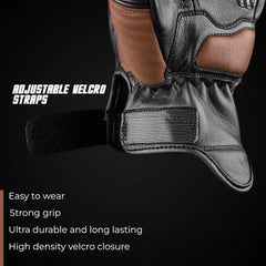 Motorbike Gloves Premium Leather Perforated Motorcycle Gloves with Knuckle Protection