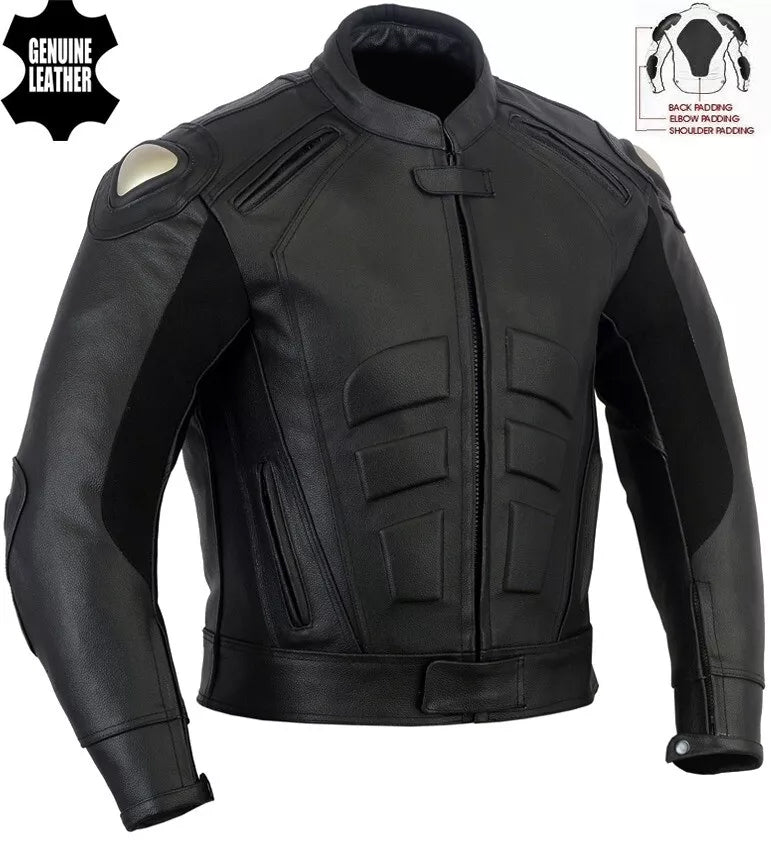 leather motorcycle jacket with armor for men – CE-approved protection