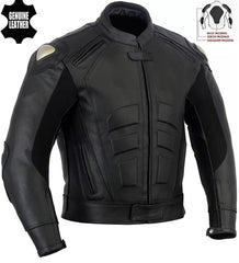 leather motorcycle jacket with armor for men – CE-approved protection