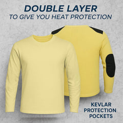 Motorcycle shirt with removable CE armor at back, shoulders, and elbows