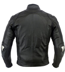 Protective motorcycle jacket with built-in armor – premium leather construction