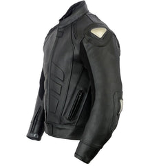 Men’s leather motorcycle jacket with CE armor – breathable and protective gear