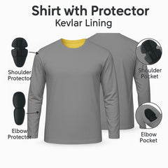 Motorcycle long sleeve shirt with CE approved armor and Kevlar lining