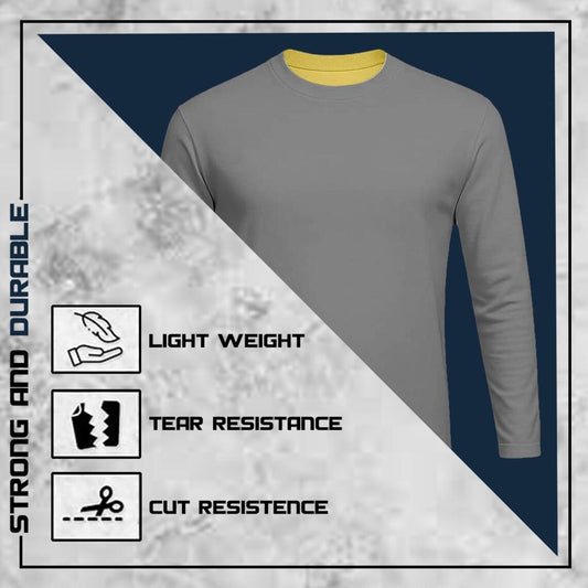 Protective motorcycle riding shirt in cotton jersey with reinforced Kevlar interior