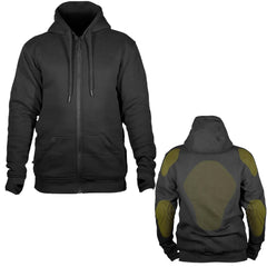 Thumb Loops Aramid Hoodie Elbow Shoulder & Back Pads Motorbike Hoodie